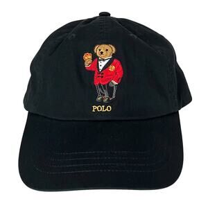 Vintage Polo Sport Hat Cap Strap Back Blue USA Flag One Size Cotton Dad